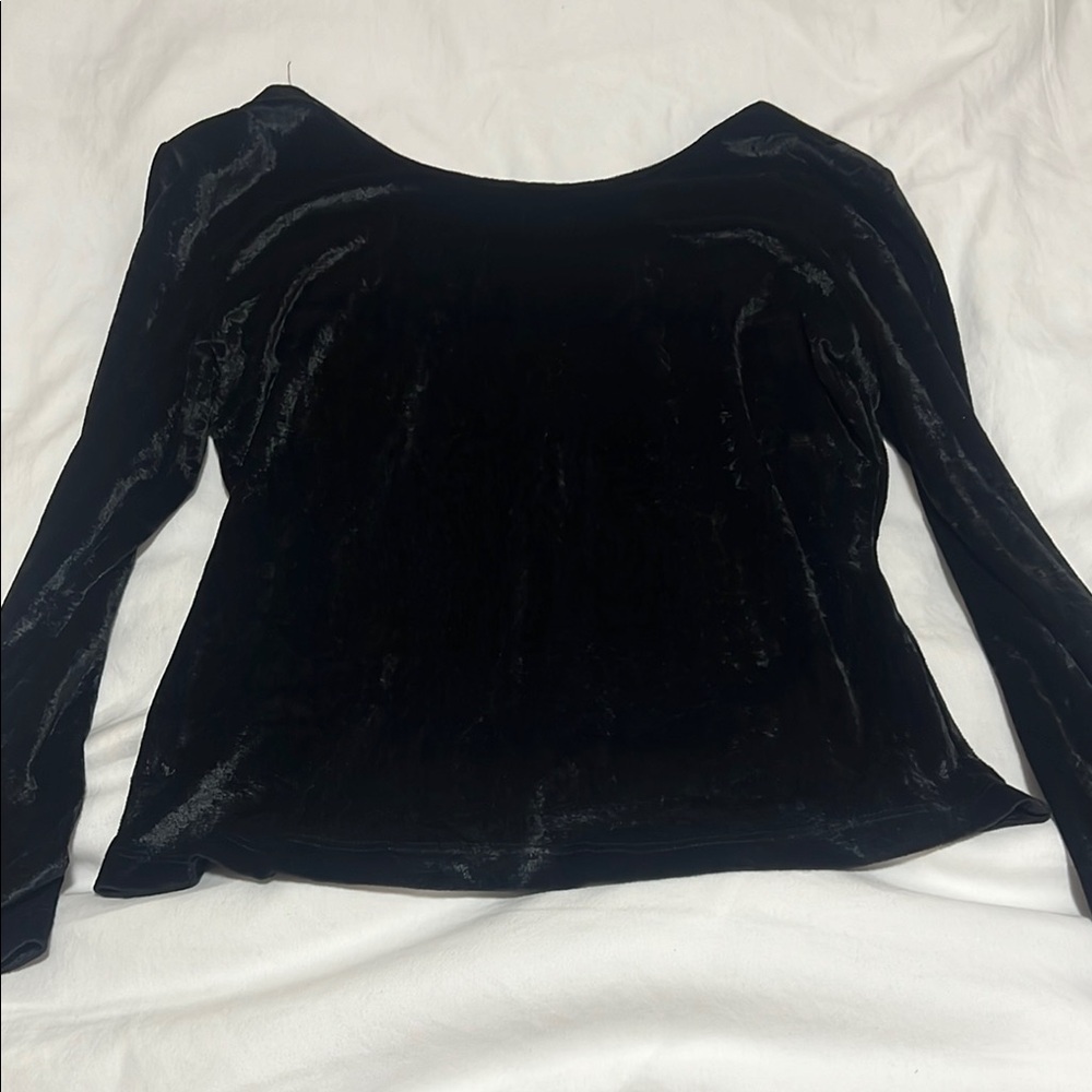 Fila Black Fitted Blouse Velvet Top
